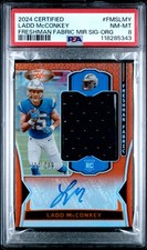 2024 PANINI CERT FRESHMAN FABRIC MIRROR SIGNATURES LADD MCCONKEY 214/249 PSA 8