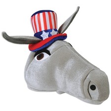 Plush Patriotic Democratic Donkey Hat Adult Patriotic Party Supplies Decorations