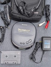 Sony Discman ESP D-245 Bundle w/ Car Adapter, AC Power  Case Logic Bag