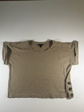Banana Republic Large Beige Short Sleeve Crop Top