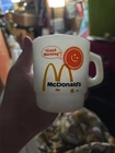 McDonald's Milk Glass Vintage Coffee Mug Good Morning Anchor Hocking Fire King