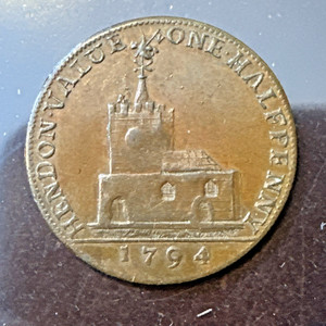 British Token 1794  1/2 Penny  Benjamin Price, Middlesex #324