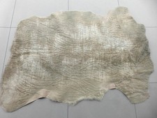 Merino sheepskin shearling leather hide Mottled Beige w/Wavy Striped short hair