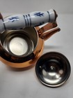 Vintage Copper Tea Kettle with Ceramic Blue White Delft-Style Handle and Knob  — photo 7
