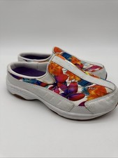 Women's Easy Spirit, Traveltime Clog White Floral 450 Size 6M