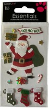 Santa Holiday Scrapbook Stickers Sandy Lion Christmas Santa 12 Pieces DIY Crafts
