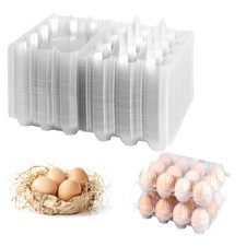 50 Pack 12 Count Plastic Egg Cartons - Bulk Cheap Clear Reusable Egg Containe...