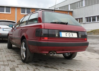 FOX Sportauspuffanlage Audi 80 quattro B4, 2.0l-2.8l, Kat einfach, 2x76mm rund