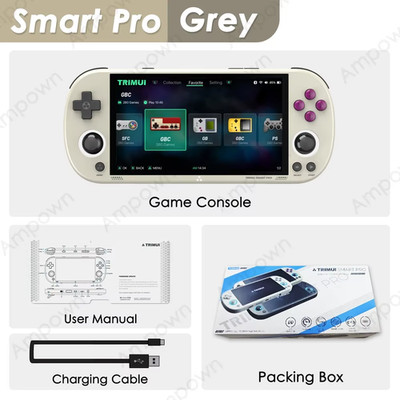 Smart Pro Handheld Game Console 4.96''IPS Screen Linux System Joystick RGB Light