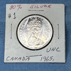 1965 Canada 50 Cents Canadian Half Dollar, .800 Silver  # 1  UNC