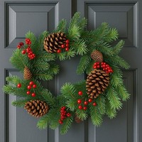Adventskranz Weihnachtskranz Kranz Ø40Cm Tannenzweige Kunststoff Dekoration