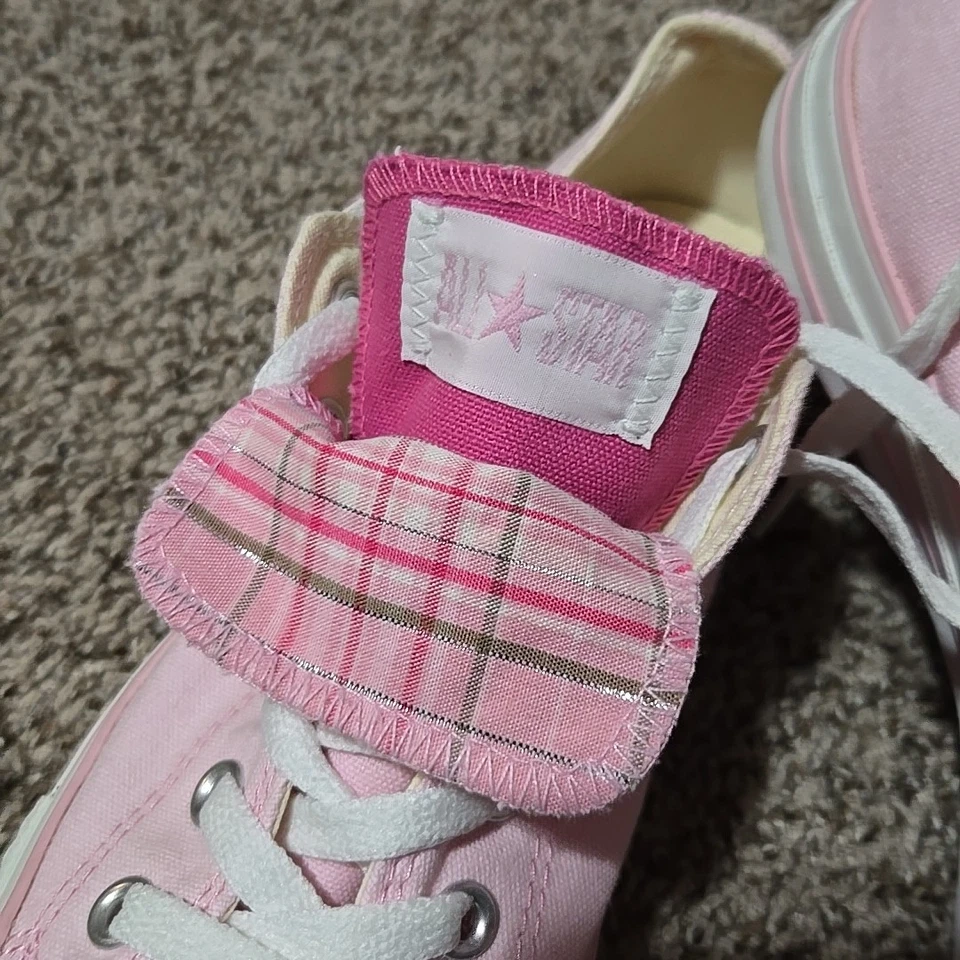 Converse All-Star кроссовки женские туфли размер: 10 розовый двойной язык клетку - Изображение 3 из 4