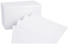 Amazon Basics Ruled Lined Index Note Cards, 500 Count, 5 Pack of 100, White, 5 i