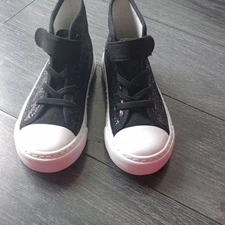 Black High-Top Sneakers Kids Size 10 Boys Girls Shoes