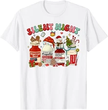 Retro Propofol Silent Night ICU Nurses Funny Merry Christmas T-Shirt