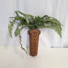 Vintage Scissors Wall Pocket Holder Wood Grain Homco 1981 7" Rustic Farmhouse