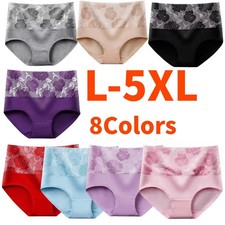 Cotton Panties High Waist Plus Size Stretch Soft Comfortable Briefs Daily Fit