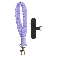 Boho Macrame Keychain Boho Wrist Keychain with T-shaped Pad, Purple