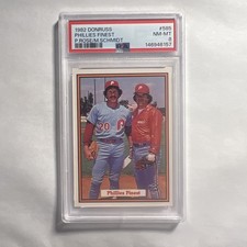 1982 DONRUSS #585 Phillies Finest Pete Rose Mike Schmidt PSA 8 NM MINT