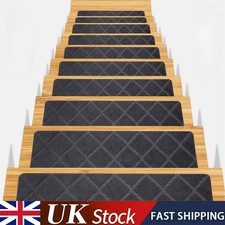 15Pcs Self-Adhesive Stair Mats Set Carpet Stair Treads Non Slip Pads Home Decor
