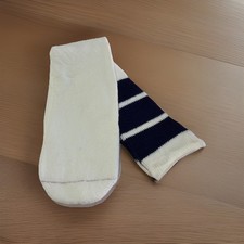 VTG Mens Socks Sport Tube Stripe Acrylic Blend Navy Blue 80s USA Made 22  