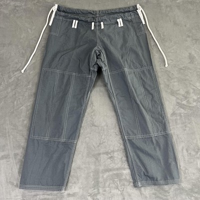 BJJ Gi Pants Ripstop A2L Long Gray Drawstring Knees Brazilian Jiu Jitsu Uniform