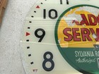 VINTAGE PAM GLASS CLOCK FACE  SYLVANIA RADIO TUBES  14 -1/2 INCH GLASS — photo 5