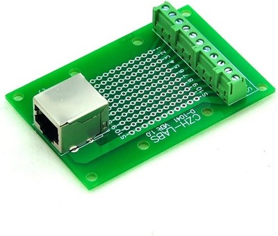 RJ50 10P10C Right Angle Shielded Jack Breakout Board Terminal Block Connector.