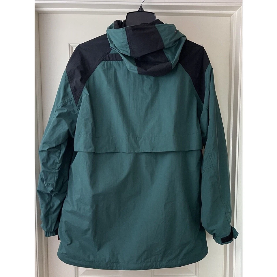 WOOLRICH Jacket Mens Medium Windbreaker Parka Spruce Green Hooded Drawstring - Image 4 of 4