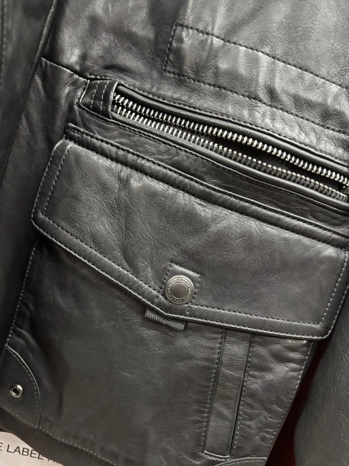 Coach Authentic Men's Leather Field Jacket Stow Hood Black US Size Large NWT - Image 4 of 4