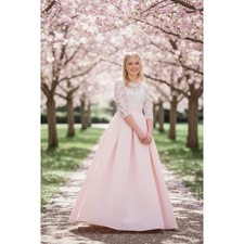 Junior Princess Ball Gown Lace Flower Girl-Bridesmaid Dress-Formal-Wedding-Sz 10