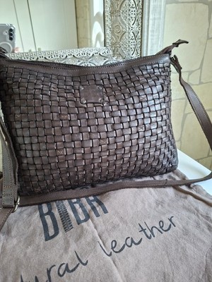 Biba Tasche  braun Leder geflochten Neu