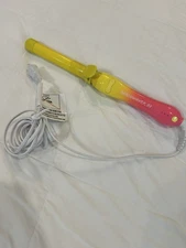 Beachwaver S1 Ceramic Rotating Curling Iron 1" Malibu Sunrise Pink Yellow Tested