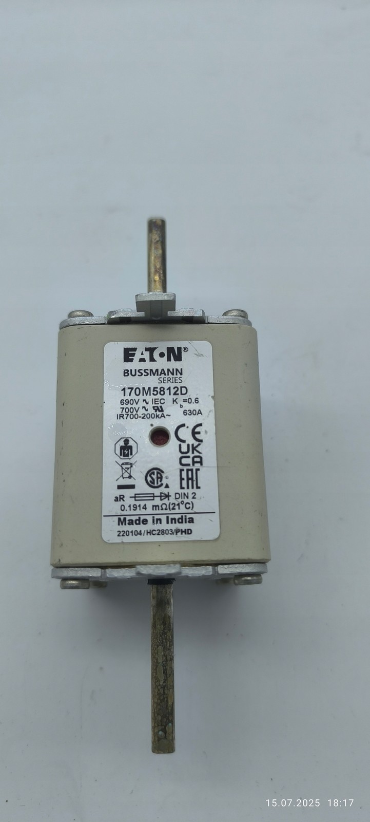 Eaton Bussmann 170M5812D 630A NH2 Insert Ultra High 690V