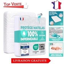 Flowen Protège-Matelas 90x200 cm Imperméable Coton Microfibre - Anti-Acariens