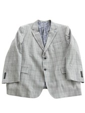 Oak Hill Mens 3XLT 54L 56L Gray Seersucker Plaid Sport Coat Blazer Big  Tall