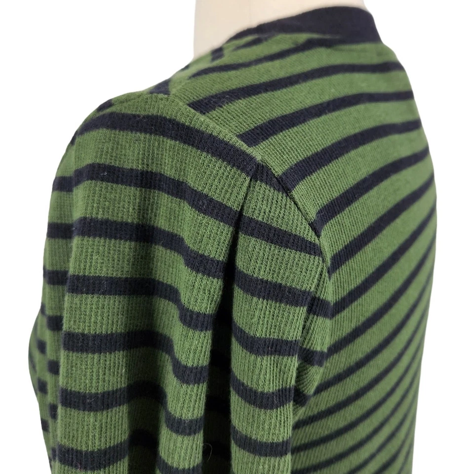 OFERTA DKNY Jeans Verde Negro Rayas Manga Cortón Pullover Tejido Top Suéter Pequeño Foto 4 de 4