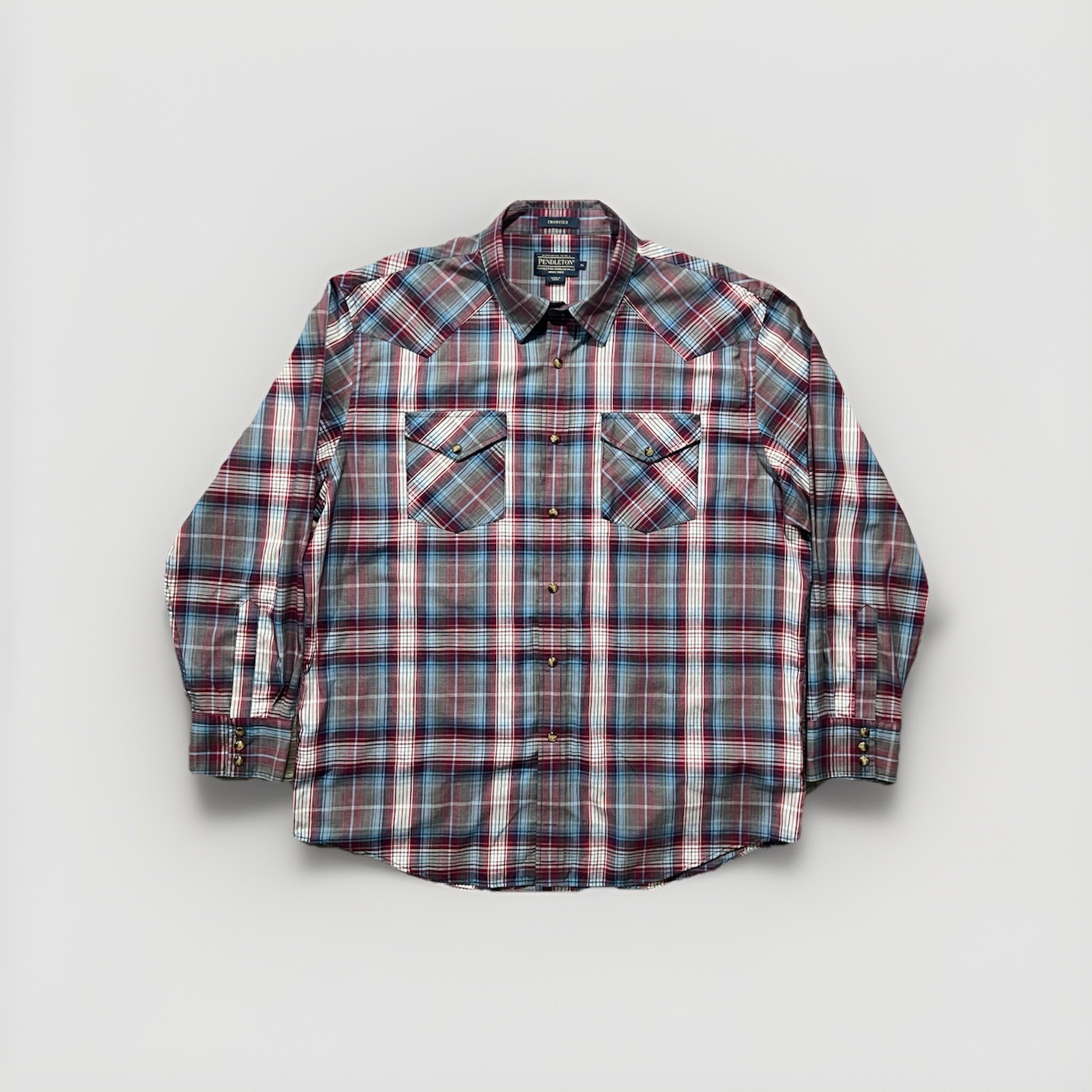 Pendleton Frontier Western Plaid Button Up Shirt … - image 1