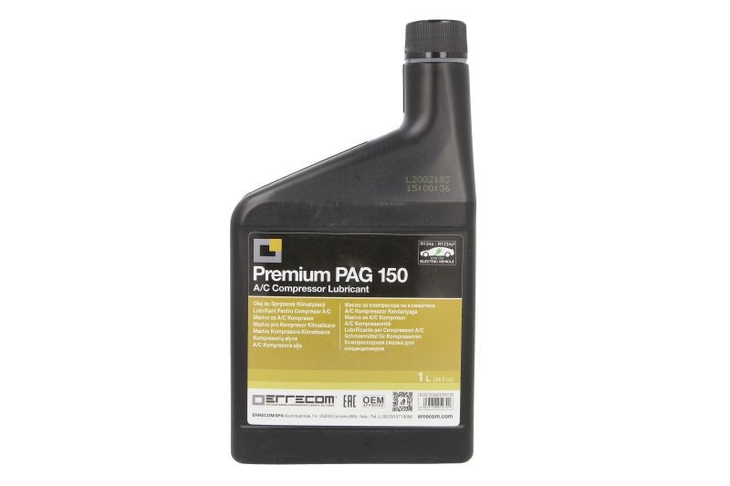 Fits ERRECOM ER OL6005.K.P2 R1234yf/R134a Vehicle A/C system oil PAG 150, 1L 1