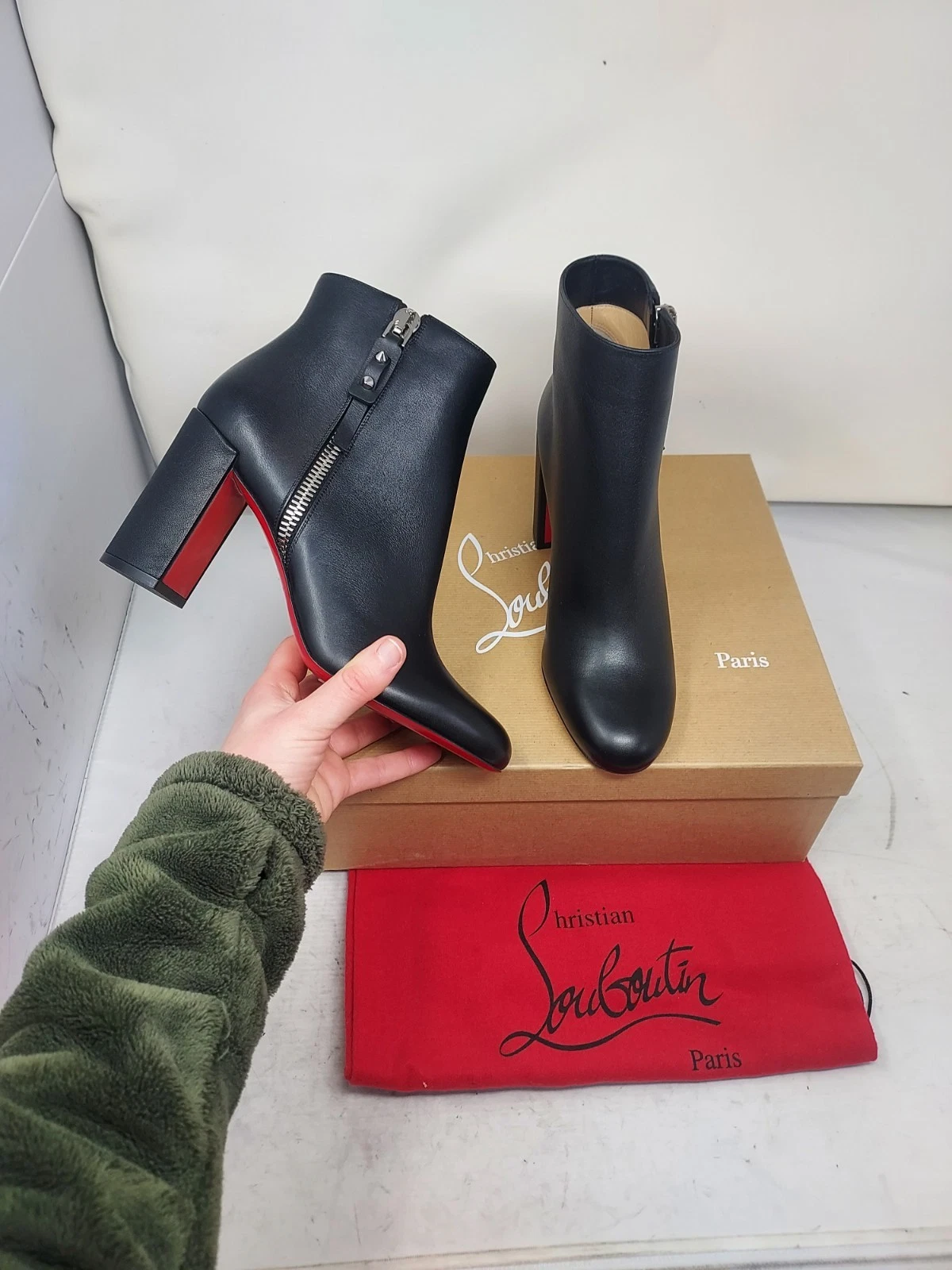 Christian Louboutin — Christian Louboutin EU 40.5 US 10.5 WOMENS NEW Black Ziptotal Black Ankle Boot