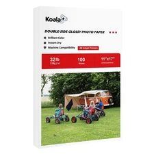 Koala Double Side Thin Glossy Photo Paper 11x17 Inches 120gsm 100 Sheets Comp...