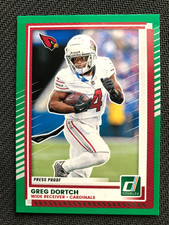 2025 PANINI DONRUSS #164 GREG DORTCH WR - CARDINALS GREEN PRESS PROOF