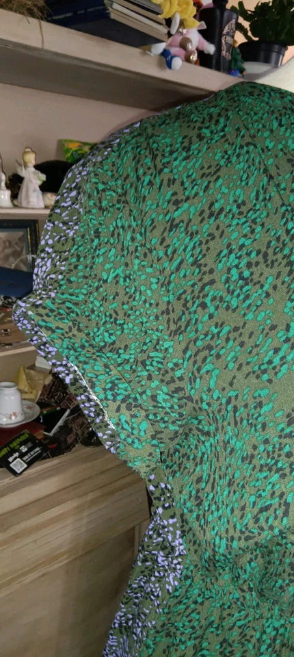 Vestido Maxi Feminino Terra & Sky 1X Cordão Multicolorido Boho Roxo e Verde - Imagem 4 de 4