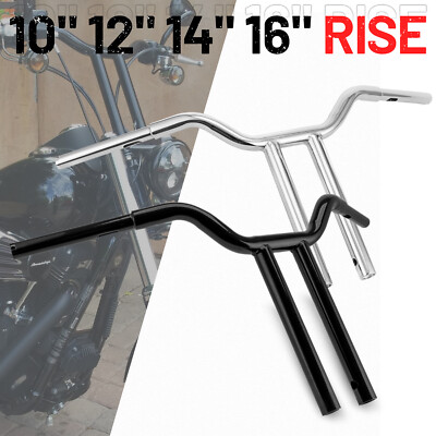 10'' 12'' 14'' 16'' Gloss Handlebar 1 1/4'' T-Bar For Harley Dyna Softail Road King
