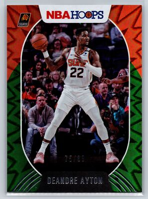 2020-21 Hoops #198 Deandre Ayton SN/89 Green Explosion Phoenix Suns