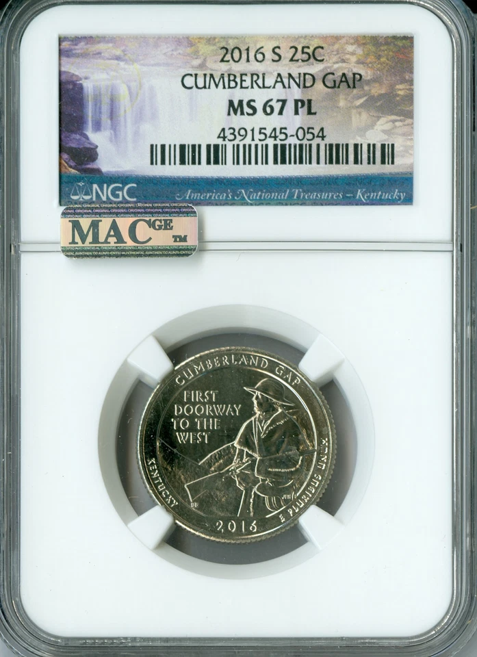 2016 S CUMBERLAND QUARTER NGC MS67 MAC PL PQ FINEST GRADE RARE . - Image 3 of 4