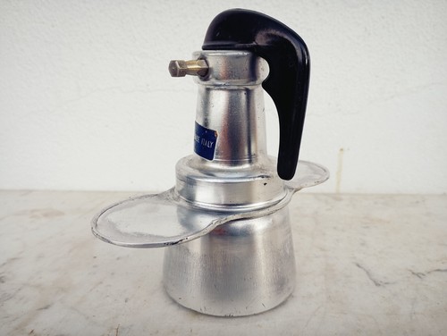Piccola caffettiera vintage Italia bella Brevettato rapido 2 tazze alluminio duro 995 - Foto 3 di 20