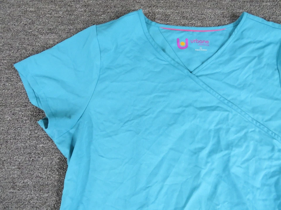 Urbane Ultimate Scrub Top Womens XXL Green Short Sleeve V Neck - Image 2 of 4