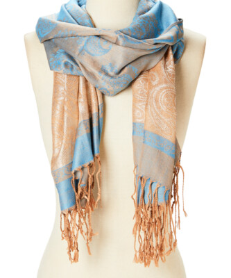 Women Paisley Scarf Metallic Acrylic Scarves for Ladies Girls Fashion Wrap Shawl