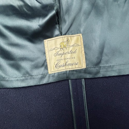 VTG Daniels & Fisher 100% Cashmere Overcoat 40 X Long Navy Blue Custom Tailored - Picture 3 of 13